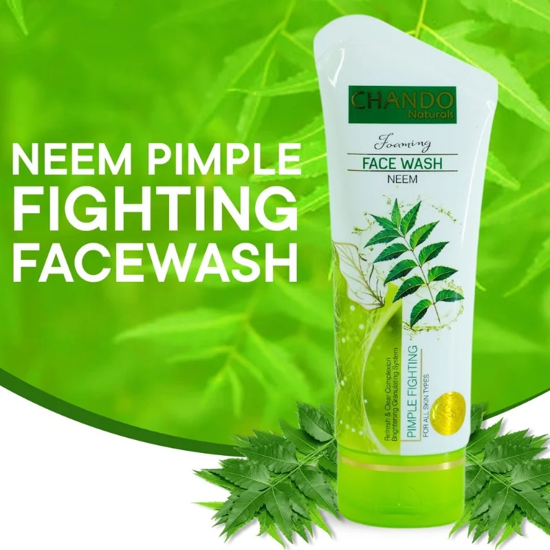 Face Wash | Chando Naturals Neem Pimple Fighting Face Wash 100ml Daily Cleanser for Oily and Acne-Prone Skin - الصورة 2