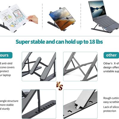 Plastic Foldable & Portable Laptop Stand | Lightweight Adjustable Laptop Holder | High-Quality ABS