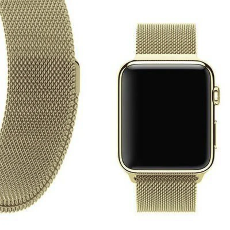 Soft Gold | Apple Watch Milanese Magnetic Loop Strap | Stainless Steel Band | 42mm / 44mm / 45mm