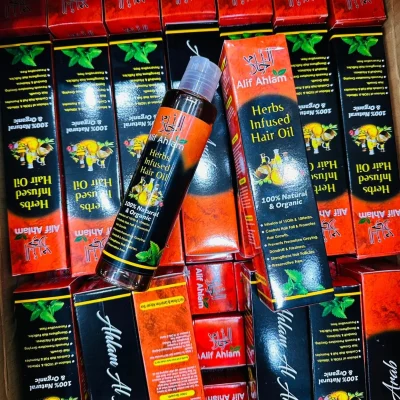 Alif Ahlam Herbs Infused Hair Oil | 100% Natural Organic Oils & Herbs