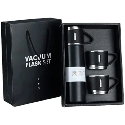 3 Cup 500ML Double-Layer Stainless Steel Vacuum Flask Set | Hot & Cold | Travel Thermos