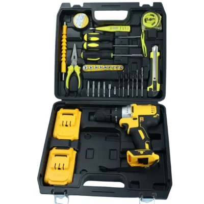Dunlandi 24V Cordless Drill Machine Set | 2 Batteries & Complete DIY Tool Kit