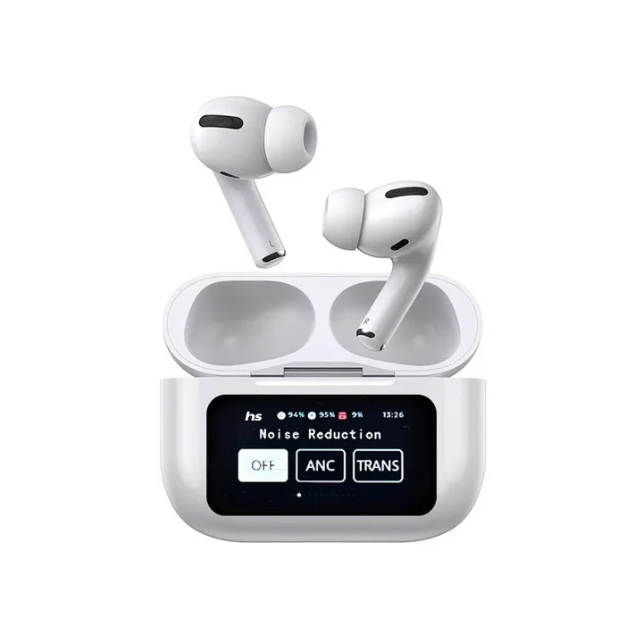 White A9 Pro ANC Bluetooth 5.4 Wireless Earbuds with Smart Screen and Active Noise Cancellation - Image 2
