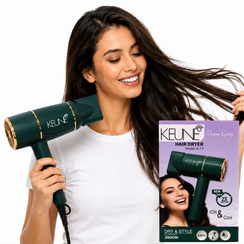 KEUNE A-19 Hair Dryer | 2500W Professional Salon Hair Dryer | 2X Faster Drying | Hot & Cold Air | Ionic Hair Care - Image 2