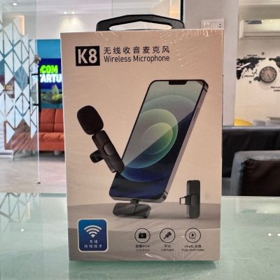 K8 Type-C Wireless Lavalier Microphone | Portable Noise-Cancelling | Mic for Android, Vlogging & Live Streaming