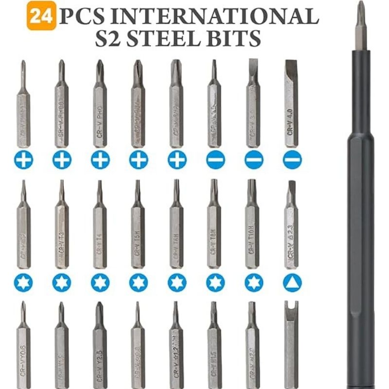 24-in-1 Precision Magnetic Screwdriver Set | Electronics, Phones & Laptop Repair Tool Kit - Image 3