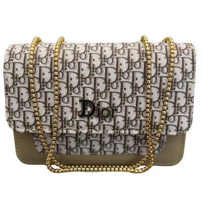 Beige | Dior Oblique Canvas & Leather Flap Clutch | Luxury Designer Handbag for Women