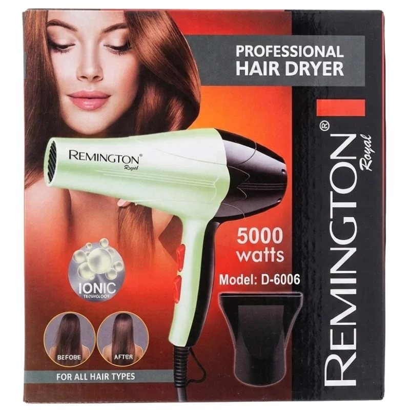 Remington Professional Hair Dryer | Model D-6006 | Ionic Technology | Multiple Heat & Speed Settings | Cool Shot | Concentrator & Diffuser | 5000W - Image 3