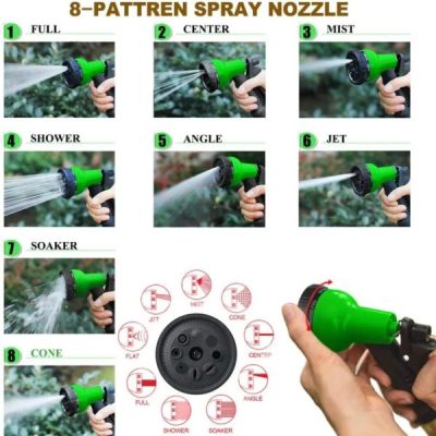 Magic Expandable Hose Pipe 50FT | Lightweight, Tangle-Free | 7-Mode Spray Gun