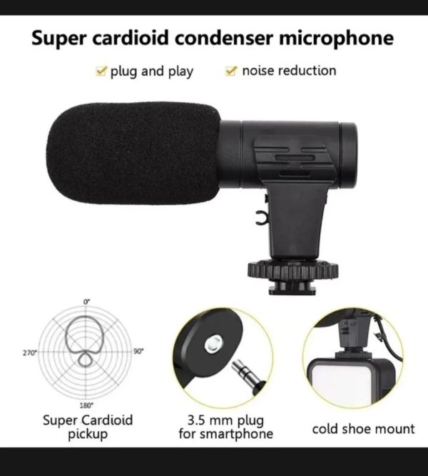 AY-49 Video Making Kit | All-in-One Vlogging Tripod with Wireless Remote, Microphone, LED Light & Mobile Holder - Image 5