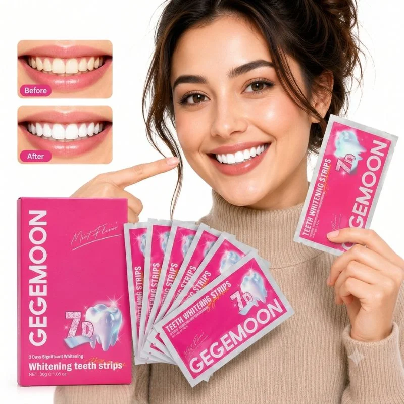 Gegemoon 7D Teeth Whitening Strips | Professional 7-Day Whitening Kit | Enamel Safe Teeth Whitening Strips | Deep Stain Removal | Mint Flavor | 7 Pairs - Image 2