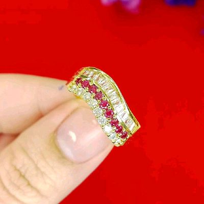 แบบแหวนสีชมพูหวานฉ่ำ 100 บาททุกวง ปรับขนาดได้ฟรีไซส์ – R11 คลื่นทับทิม