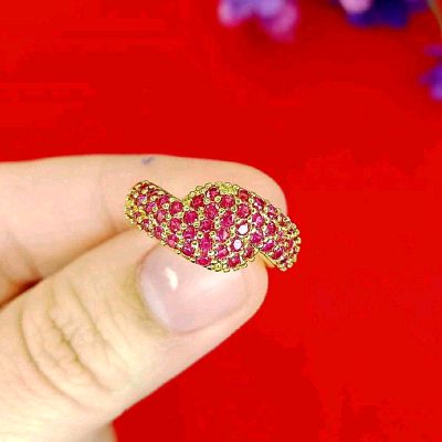 แบบแหวนสีชมพูหวานฉ่ำ 100 บาททุกวง ปรับขนาดได้ฟรีไซส์ – R13 ทับทิมจุกๆ